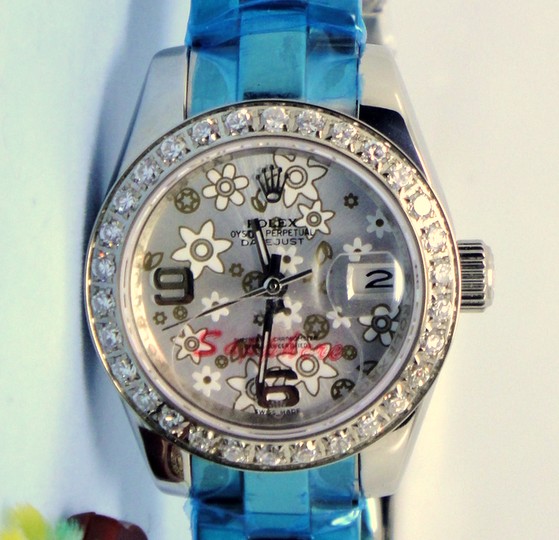 Datejust Rolex Watch: SS Silver Flower Replica Watch